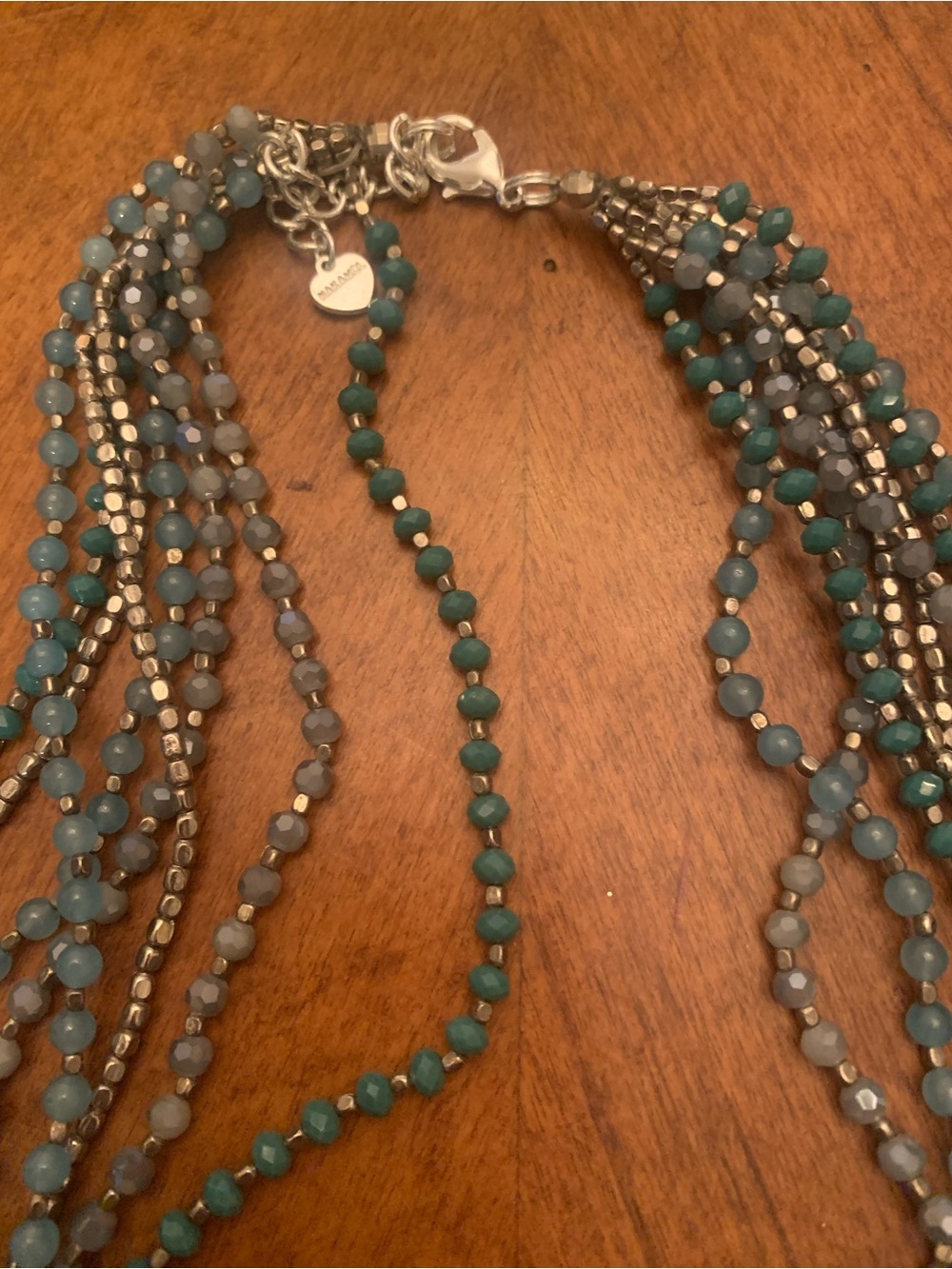Nakamol faceted blue bead muti strand necklace with original box